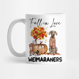 Fall In Love With Weimaraners Fall Pumpkin Thanksgiving Mug